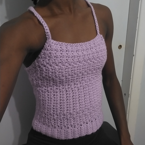 Handmade Crochet Tank Top - Lilac Purple - Picture 6 of 8